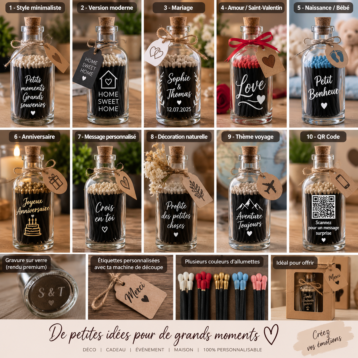Bouteilles d’allumettes personnalisées KABAGO