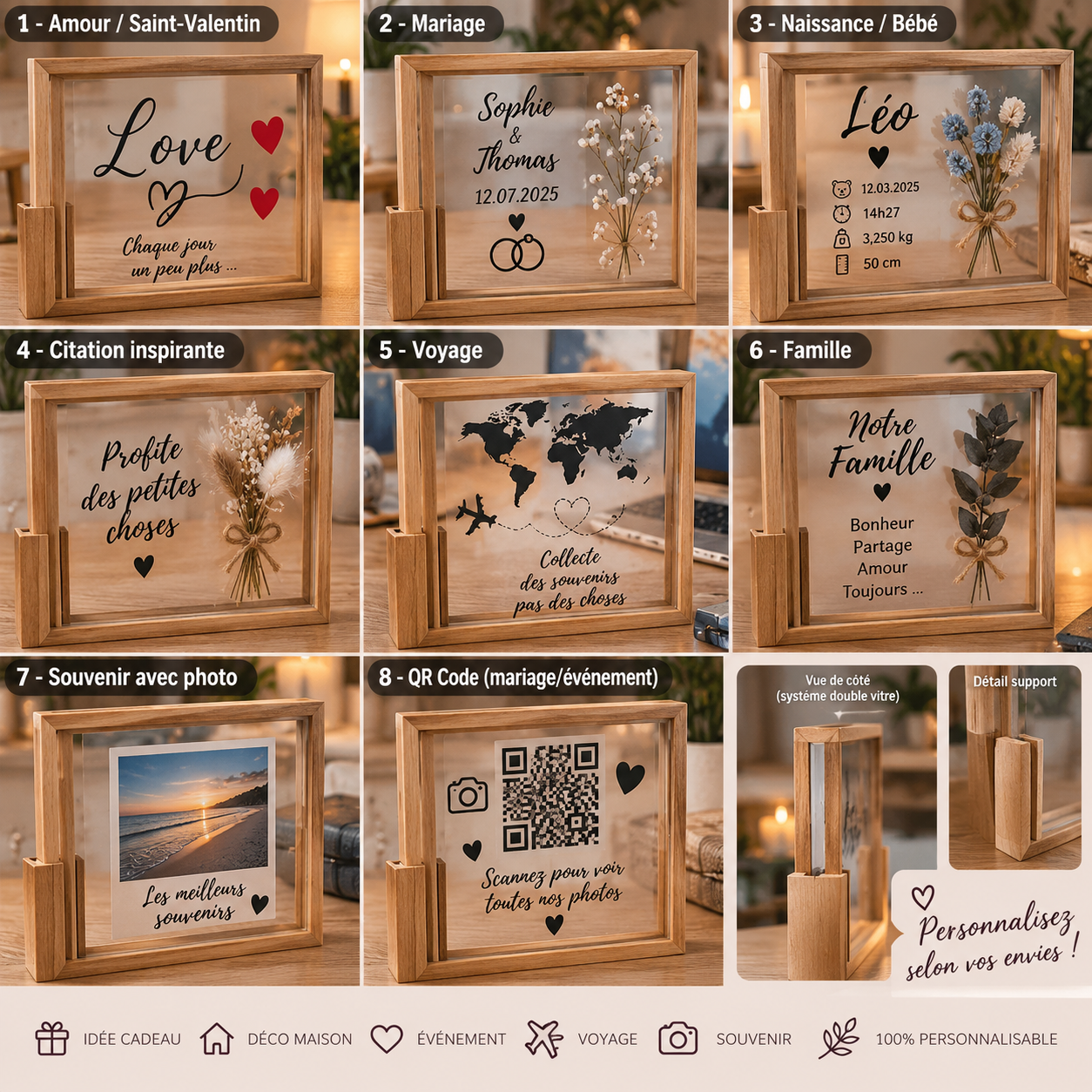 Cadres en bois personnalisables KABAGO